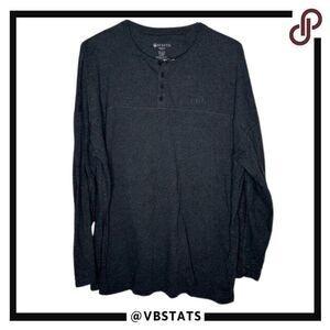 Beretta‎ XL Gunmetal Gray Ling Sleeve Henley Top